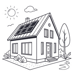 House with solar panels on the roof