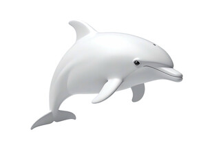 Fototapeta premium 3D rendered sleek white dolphin gracefully angled, set against black background