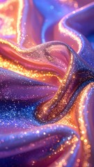 Shimmering, colorful fabric folds