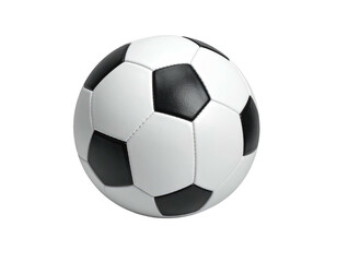 Isolated soccer ball on a solid black background, showcasing its familiar design