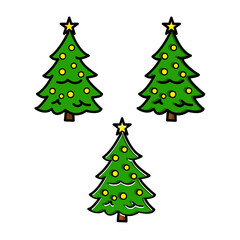 Double Pine Trees With Star-Topped Fir