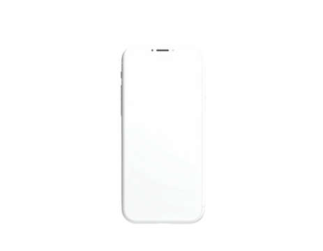 A white, modern-style smartphone rendered on a black background