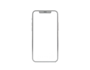 Isolated smartphone with blank white screen on black background