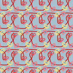 seamless pattern with colorful hearts