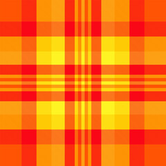 Vibrant tartan pattern with shades of red, yellow, and orange. Festive, warm, and eyecatching, ideal for backgrounds, textiles, or fallthemed designs.