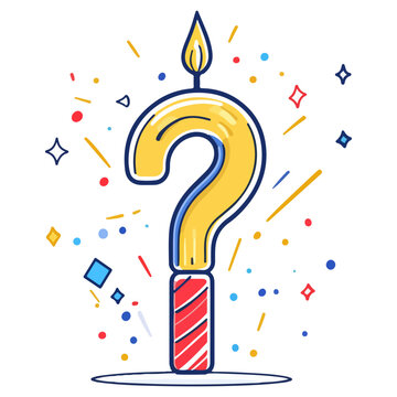 question mark candle, festival, vector, transparent background, birthday, question, sign, symbol, icon, question mark, faq, questions, ask, why, help, concept, celebration, decoration, element, carniv