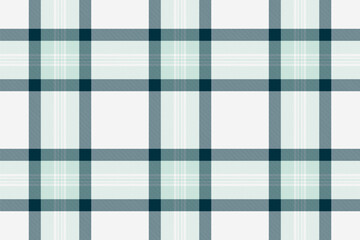 Classic plaid pattern in teal, white, and dark blue. Timeless textile design perfect for backgrounds, fabrics, or graphic elements. Evokes warmth and comfort.
