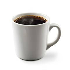 Warm Cup of Black Coffee with Steam Rising on Light Background