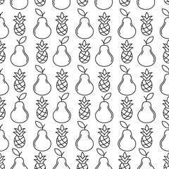 Fruit Outline Seamless Pettern