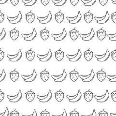 Fruit Outline Seamless Pettern