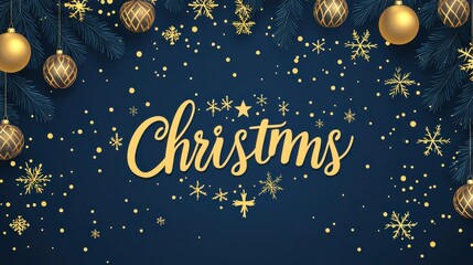 Fototapeta premium christmas background with golden balls