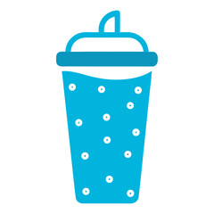 Soda Cup Icon with Bubble Representation
