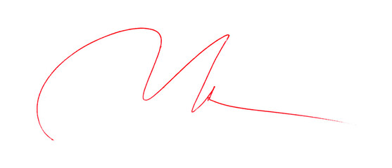 Red Pencil Underline - Hand drawn horizontal chalk, marker or pencil lines. Design element for emphasis, text lines and decoration. Set on a transparent background.