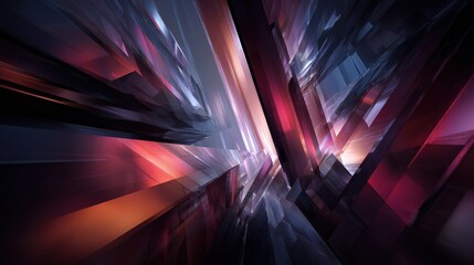 Abstract Geometric Light Tunnel with Vibrant Crystal Facets and Dynamic Colors