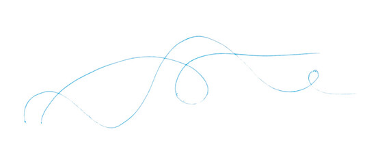 Light Blue Pencil Underline - Hand drawn horizontal chalk, marker or pencil lines. Design element for emphasis, text lines and decorations. Set on a transparent background.