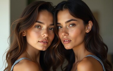 portrait of two women. High quality