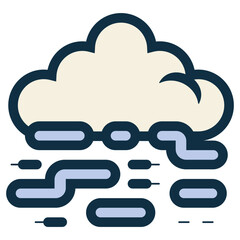 cloud with fog icon