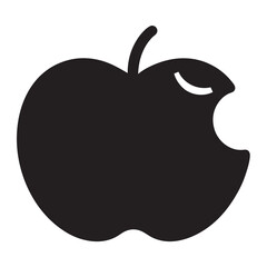Apple Silhouette with Bite Taken Out