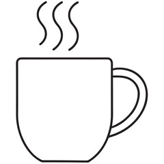 Single Line Drawing of Coffee Mug with Steam