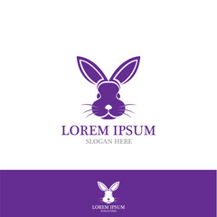 Rabbit logo template vector icon illustration