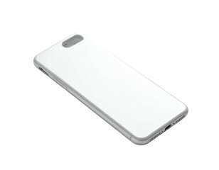 Isolated white smartphone with subtle lighting, angled on a black background