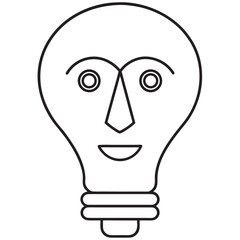 Vector Line Art Face with Starry Eyes