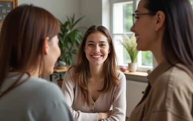 Conversation happy woman women. High quality