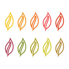 leaves set vector template