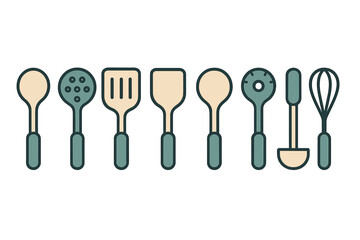 Collection of minimalist kitchen utensils
