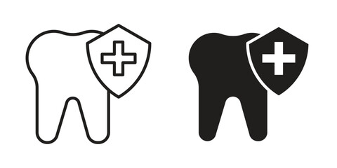 Dental insurance icon art in black and white