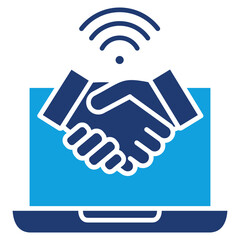 Collaboration Flat Blue Icon