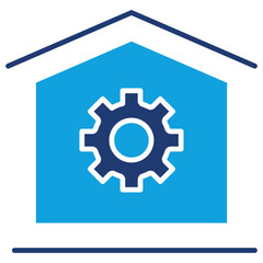 Home Control Flat Blue Icon