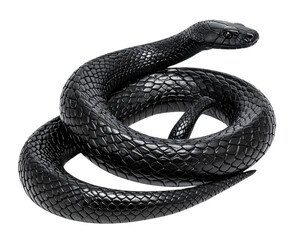  Intricate Black Snake Statue – Modern Decorative Art PNG