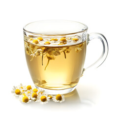 Natural Wellness Beverage &ndash; Chamomile Tea with Dried and Fresh Flowers