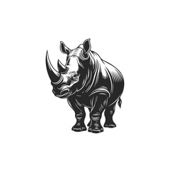 Majestic Rhinoceros Silhouette Illustration 1.