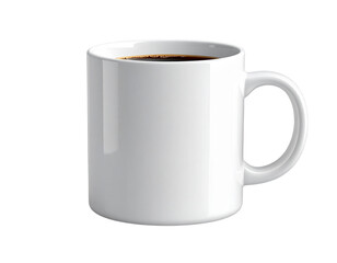  White Ceramic Coffee Mug on Reflective Surface &ndash; Minimalist Drinkware PNG