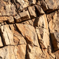 Fractured rock wall with sharp, angular cracks