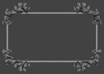 シックなバロック風リーフのフォーマルフレーム