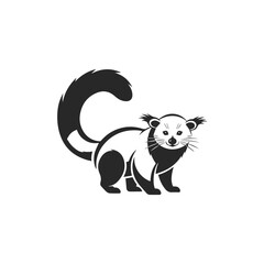 Obraz premium Stylized Black and White Civet Cat Illustration.