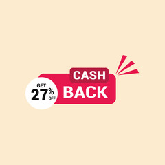27% cash back offer icon vector a must have for savvy shoppers seeking incredible deals and discounts