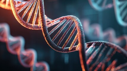 A close up of DNA helix in a scientific and medical context