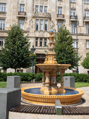 Zsolnay Ornamental and Ceramic Fountain In Nador Square, Budapest - Hungary