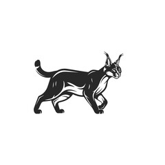 Obraz premium Stylized Silhouette of a Caracal Walking
