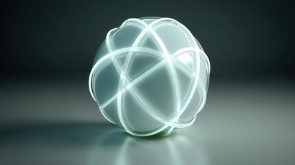 Illuminated Sphere Representing Global Network Connections