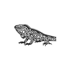 Fototapeta premium Tribal Tattoo Style Iguana Illustration