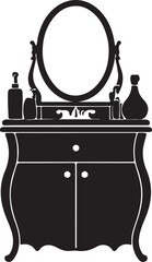Vanity for bathroom silhouette,modern vanity icon, double sink silhouette