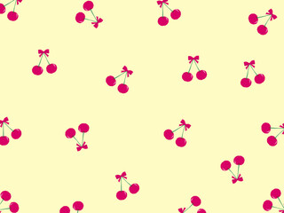 リボンがついたさくらんぼのレトロな背景