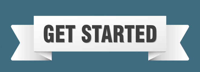 get started ribbon isolated on transparent background. get started ribbon
