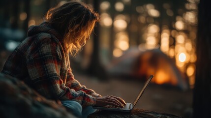 Digital Nomad: Work From Nature Laptop, Camping, Outdoors