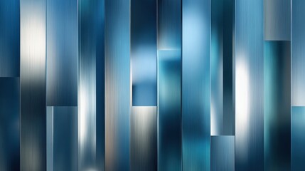 Abstract Brushed Blue and Silver Metallic Vertical Panels Background